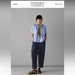 Toast UK XL Indigo Cotton Twill Barrel Leg Trousers